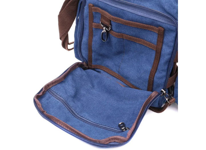 Мужская текстильная сумка через плечо Vintage 22211 синяя — фото 9