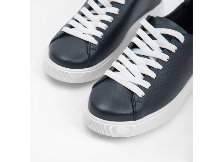 Жіночі зимові кросівки з вовною шкіряні Kindzer LUX 5202 темно-сині