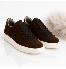 Жіночі зимові кросівки з вовною замша Kindzer LUX 5203 коричневі