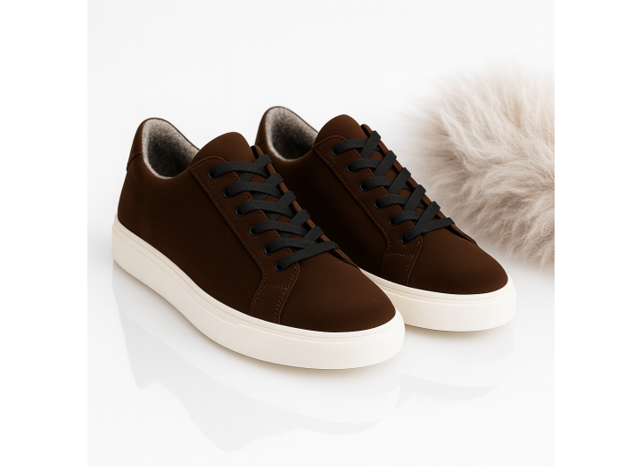 Жіночі зимові кросівки з вовною замша Kindzer LUX 5203 коричневі