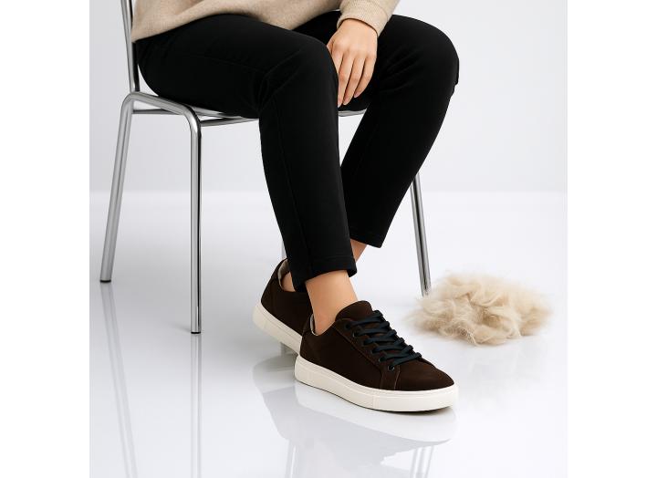 Жіночі зимові кросівки з вовною замша Kindzer LUX 5203 коричневі