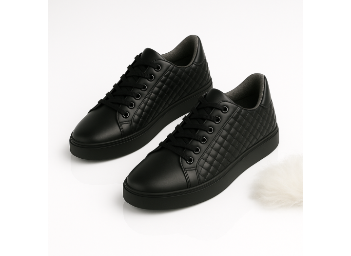 Жіночі зимові кросівки з вовною шкіряні Kindzer LUX 5204 чорні