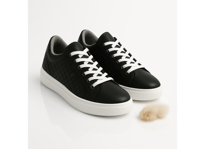 Жіночі зимові кросівки з вовною шкіряні Kindzer LUX 5205 чорні