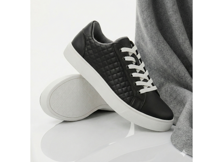 Жіночі зимові кросівки з вовною шкіряні Kindzer LUX 5205 чорні