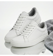 Жіночі зимові кросівки з вовною шкіряні Kindzer LUX 5206 білі