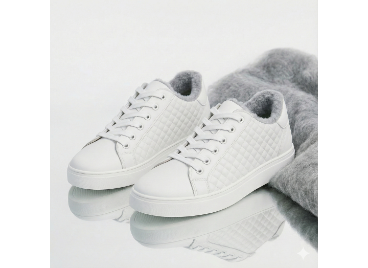 Жіночі зимові кросівки з вовною шкіряні Kindzer LUX 5207 білі