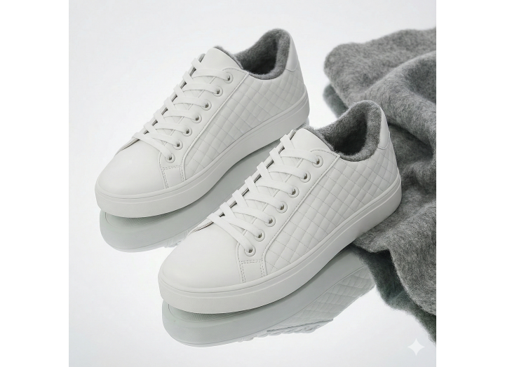 Жіночі зимові кросівки з вовною шкіряні Kindzer LUX 5207 білі