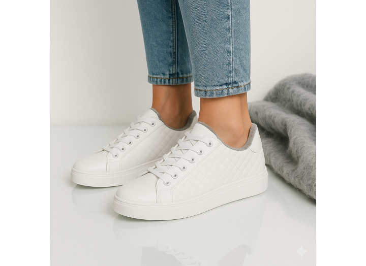 Жіночі зимові кросівки з вовною шкіряні Kindzer LUX 5207 білі