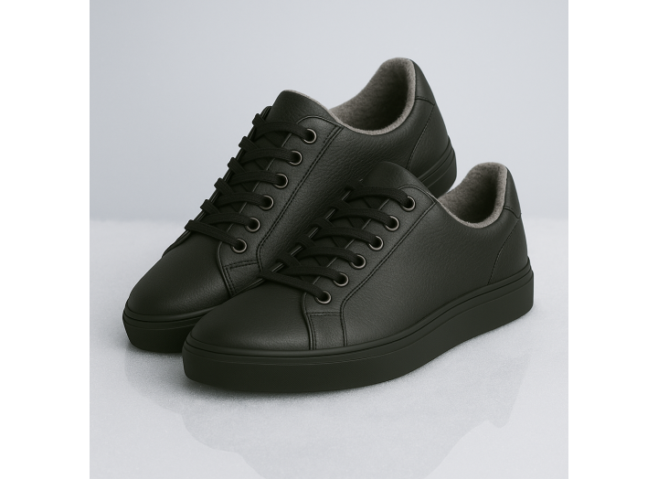 Жіночі зимові кросівки з вовною шкіряні Kindzer LUX 5212 чорні