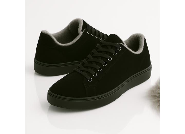 Жіночі зимові кросівки з вовною замшеві Kindzer LUX 5214 чорні