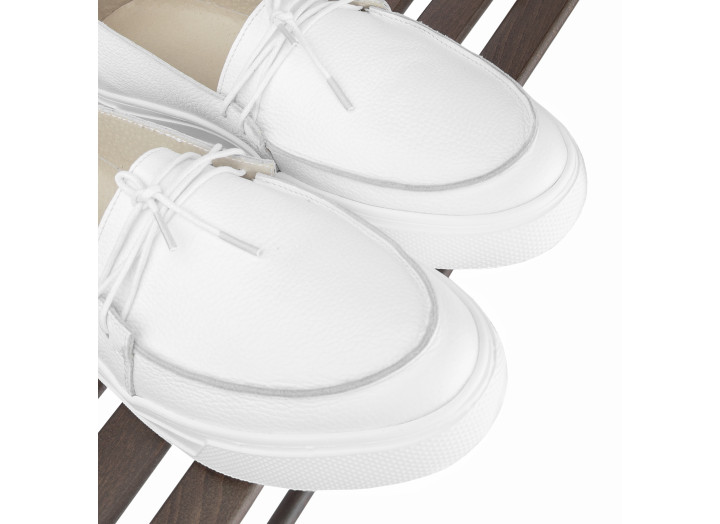 Чоловічі білі топсайдери Kindzer LUX 2212 — шкіряні, легкі, літні 38-46