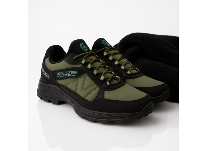 Чоловічі зимові кросівки вологостійкі на флісі Kindzer K-87 олива