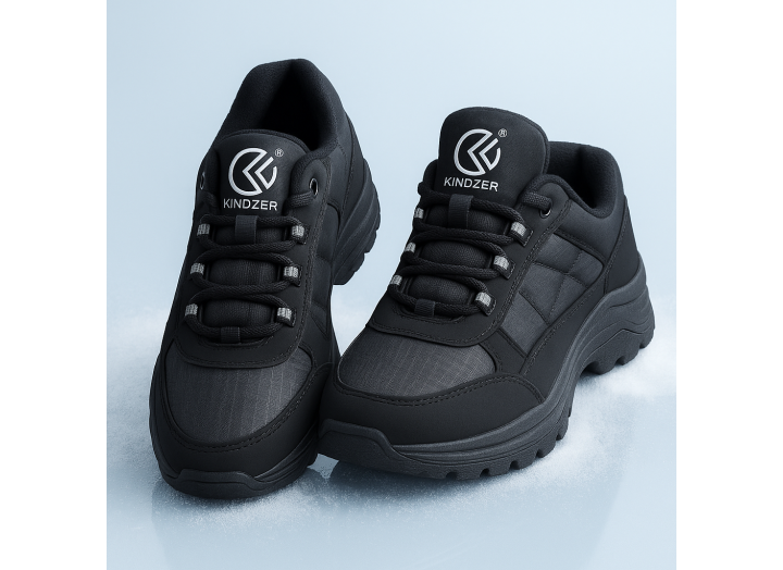 Чоловічі зимові кросівки вологостійкі на флісі Kindzer K-88 чорні