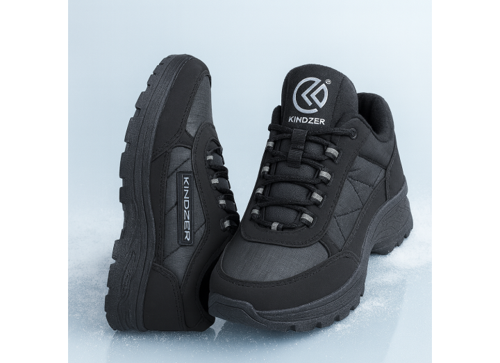 Чоловічі зимові кросівки вологостійкі на флісі Kindzer K-88 чорні